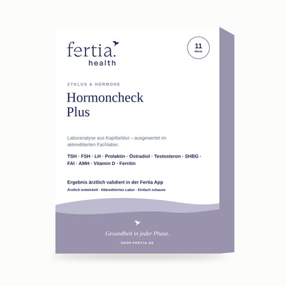 Testkit Hormoncheck Plus von Fertia Health – Bluttest für zuhause