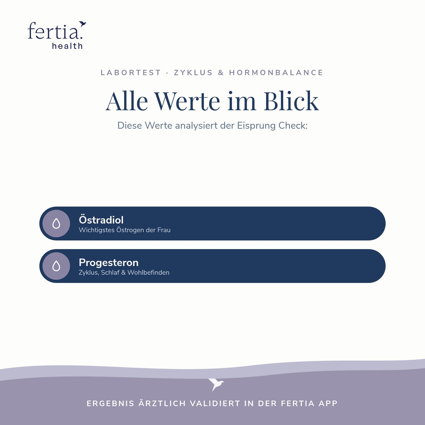 Übersicht der Laborwerte im Hormoncheck nach dem Eisprung