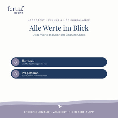 Übersicht der Laborwerte im Hormoncheck nach dem Eisprung