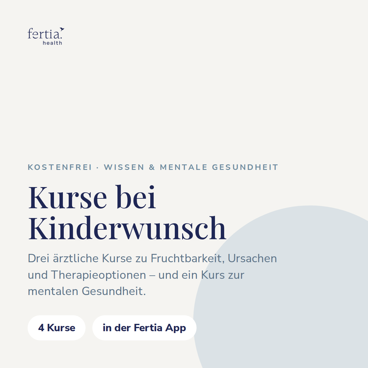 Kinderwunsch verstehen · Kurs in der Fertia App