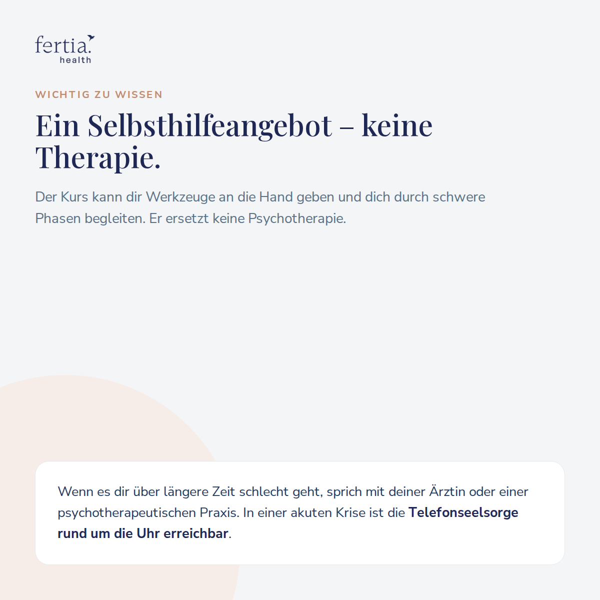Schwangerschaftsverlust  – Ein Kurs, der dich auffängt und stärkt · Kurs in der Fertia App