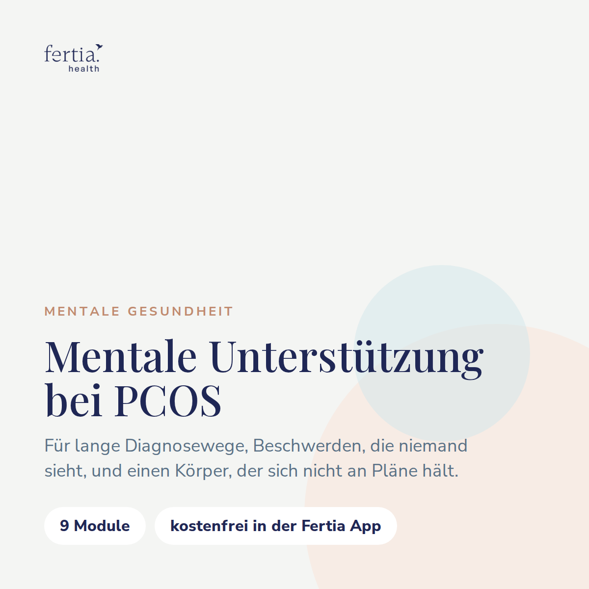 Mentale Unterstützung bei PCOS und Zyklusstörungen · Kurs in der Fertia App