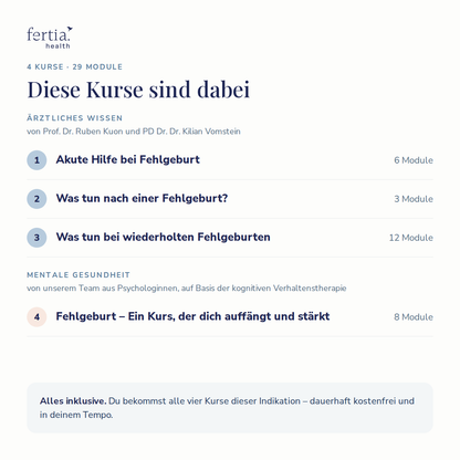 Nach Schwangerschaftsverlust · Kurs in der Fertia App