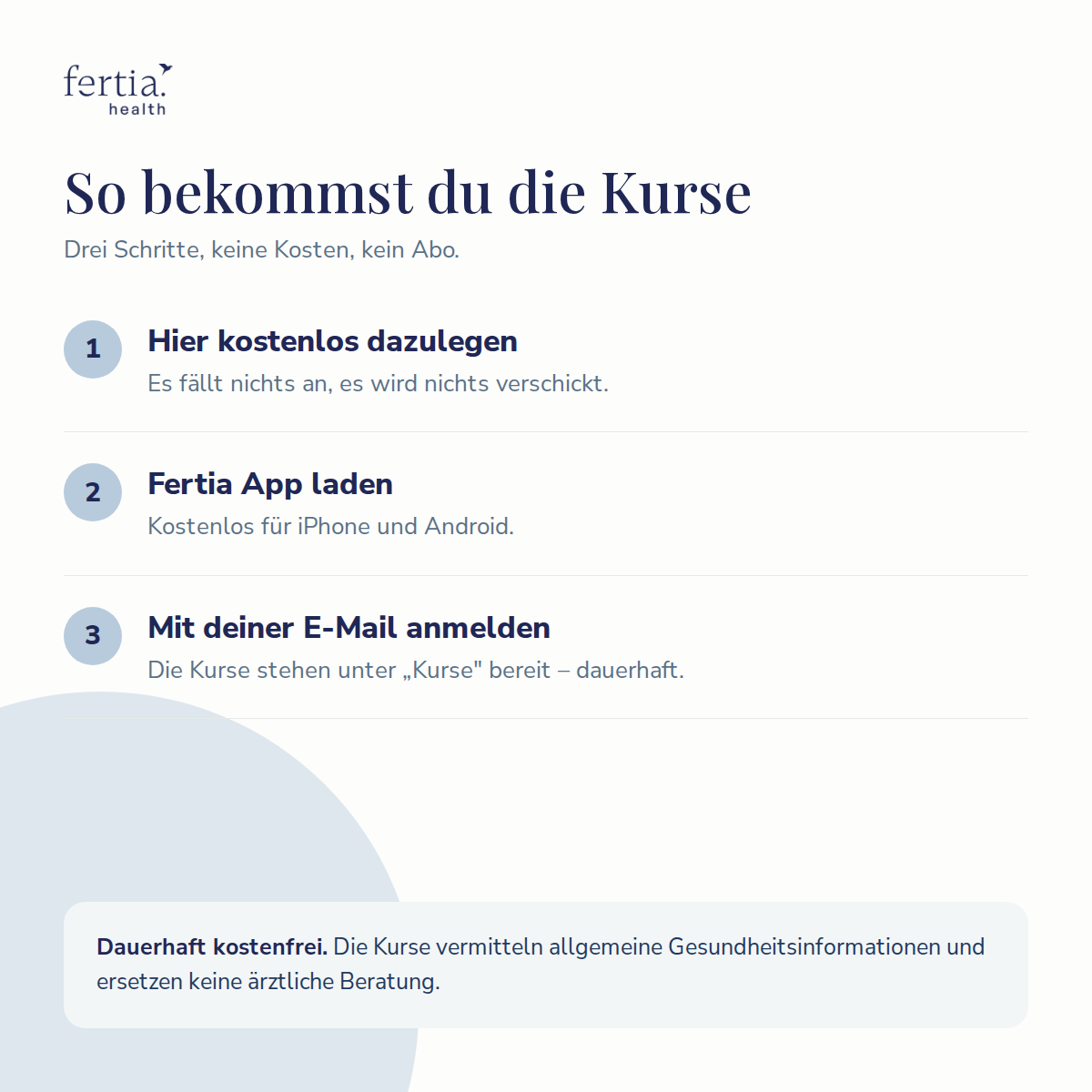 Nach Schwangerschaftsverlust · Kurs in der Fertia App
