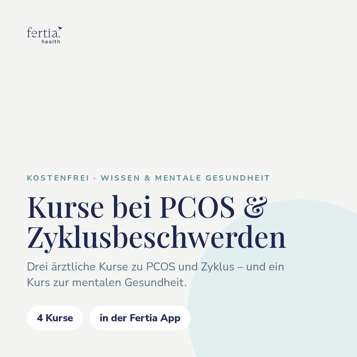 Zyklus & PCOS verstehen · Kurs in der Fertia App